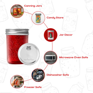 FORJARS Premium Mason Jars – 16 oz (12-Pack)
