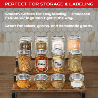 FORJARS Premium Mason Jars – 32 oz (12-Pack)