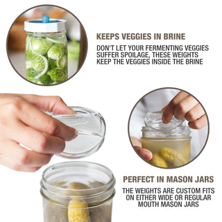 Pickle Pebbles Glass Fermentation Weights Wide Mouth Mason Jars by Masontops