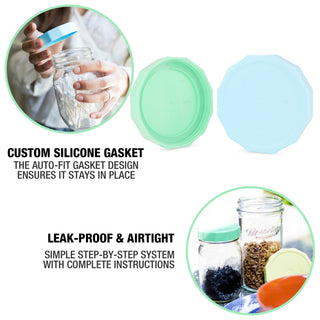 Tough Tops Multi Colour Reusable Mason Jar Lids by Masontops