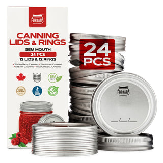 ForJars Canning Lids - 12 Pack (Lids and Bands)