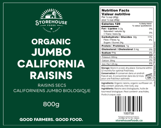 Organic Jumbo California Raisins - 800g
