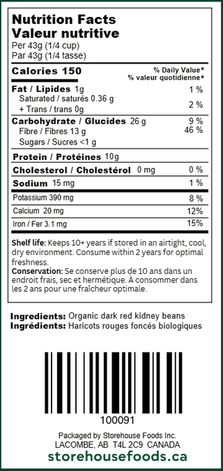 Organic Dark Red Kidney Beans