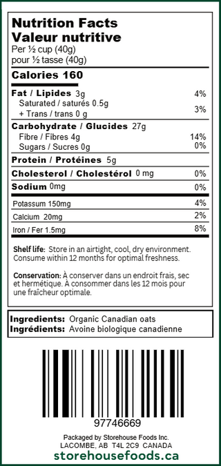 Organic Quick Rolled Oats