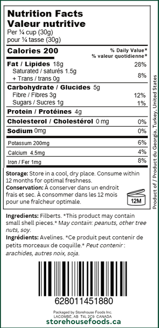Raw Shelled Hazelnuts - 500g