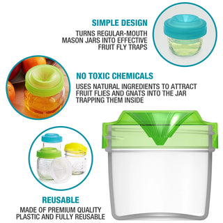 MasonTops Trap Cap Fruit Fly Catching Lids