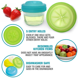 MasonTops Trap Cap Fruit Fly Catching Lids